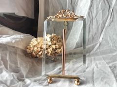 フランス アンティーク 真鍮 大 クリスタル 写真たて フォトスタンド