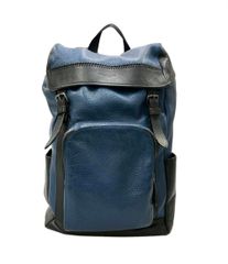 コーチ リュック リファインド バックパック A4収納 シボ革 ブルー
