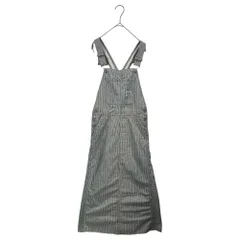 HYSTERIC GLAMOUR(ヒステリックグラマー) 2022SS Maxi-length Hickory Jumper Skirt マキシ ヒッコリー ジャンパー スカート ワンピース 01221AS02 S インディゴ×ホワイトのサムネイル