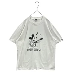 GOODENOUGH×Disney(グッドイナフ×ディズニー) 2015’s Mickey Mouse Guitar Print S/S T-Shirt ミッキー ギター プリント 半袖 Tシャツ L ホワイト×ブラックのサムネイル