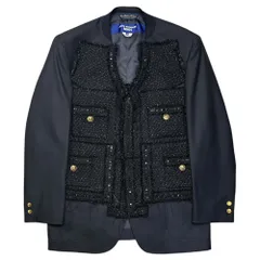 JUNYA WATANABE MAN×BROOKS BROTHERS(ジュンヤワタナベマン×ブルックスブラザーズ) 2024SS Redesigned Tweed Navy Blazer 再構築 ツイード 紺 ブレザー WM-J022 Mのサムネイル