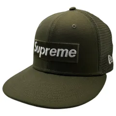 ブランド別 未使用 7 1/2 Supreme Box Logo Mesh Back New Era Cap OLIVE