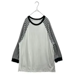 MONCLER×FRAGMENT DESIGN(モンクレール×フラグメントデザイン) 2023AW Houndstooth Raglan L/S T-Shirt 千鳥柄 ラグラン 長袖 Tシャツ I209U8D00003 XL ホワイト×ブラックのサムネイル