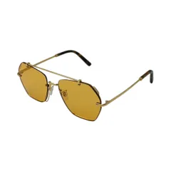BALLY(バリー) Gold Hexagonal Full rim Sunglasses ヘキサゴナル フルリム サングラス ダブルブリッジ BY0011-H 57□19-145 ゴールド×ブラウン 眼鏡 メガネのサムネイル