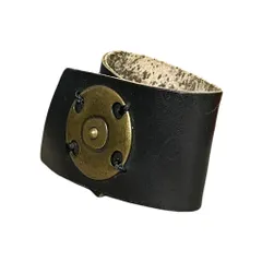 beauty:beast(ビューティービースト) 1990's Big Button Leather Bracelet ビッグ ボタン レザー ブレスレット ブラック 90年代 アーカイブのサムネイル