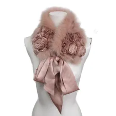 ヴァレンティノ ガラヴァーニ VALENTINO GARAVANI ティペット ストール フラワーモチーフ バラ ペールピンクのサムネイル