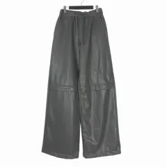 ジョンローレンスサリバン JOHN LAWRENCE SULLIVAN STRETCH VEGAN LEATHER WIDE PANTS フェイクレザー ワイドパンツ スラックス 44 グレー 2B008-0223-22のサムネイル