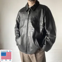 美品 90s USA製 L.L.Bean シングルライダースtype レザージャケット 黒 L Tバック エルエルビーン アメリカ製 ビンテージ D154-18-0010ZTのサムネイル