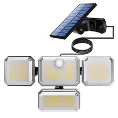 防災、セキュリティ ソーラー LED ライト 高輝度 リモコン付き 2954