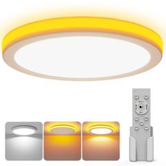 ○LEDシーリングライト リモコン付 天然木 昼光色 電球色 3800LM