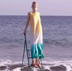 Style Sea ノースリーブ ワンピース 膝丈 イエロー - メルカリ