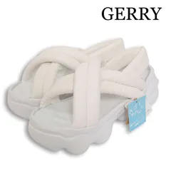 【新品 未使用】 GERRY ジェリー 春夏★ 厚底 フェイクレザー 中綿 スポーツ サンダル Sz.L レディース 白のサムネイル