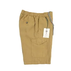 BERWICH ベルウィッチ / BERMUDA SAFARI バミューダ サファリ 麻ショーツ ノータック ハーフパンツ ショートパンツ 春夏 メンズ リネン 100% ベージュ イタリア製 442872のサムネイル