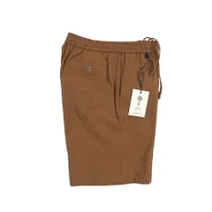 BERWICH ベルウィッチ / BERMUDA JOGGER バミューダ ジョガー ショーツ ノータック ハーフパンツ ショートパンツ 春夏 メンズ シアサッカー コットン ストレッチ ブラウン イタリア製 442874のサムネイル
