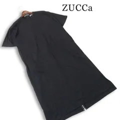 ZUCCa ズッカ 春夏★ 半袖 バックジップ カットソー ストレッチ ロング Tシャツ ワンピース Sz.M レディース 黒のサムネイル
