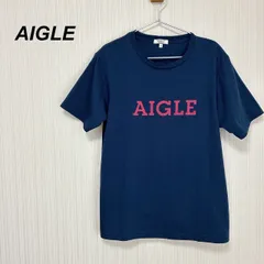 AIGLE エーグル 半袖 Tシャツ トップス ロゴ ネイビー