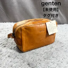 未使用 genten ゲンテン ポーチ 小物入れ レザー ブラウンのサムネイル