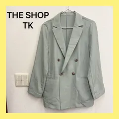 THE SHOP TK テーラードジャケット ダブルブレスト ライトグリーンのサムネイル