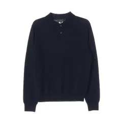 A.P.C.（アーペーセー）ウール100％ ボタンカラ― ニットセーター ネイビーのサムネイル