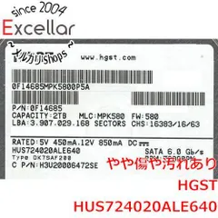 [bn:13] HGST HDD　HUS724020ALE640　2TB SATA600 7200　1000～2000時間以内のサムネイル