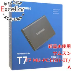 [bn:18] 【新品訳あり(箱きず・やぶれ)】 SAMSUNG　ポータブルSSD　T7 MU-PC1T0T-IT/A　1TB　グレーのサムネイル