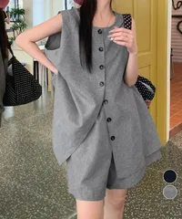 ノースリーブジレショートパンツセット夏服のサムネイル