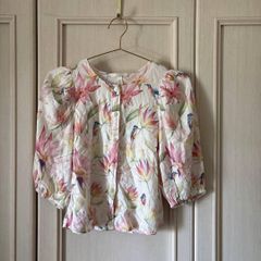 JILL STUART ジャガード ポルカ ボタニカル フラワー ブラウス 大柄 