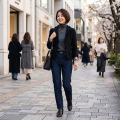 G6277*無印良品 MUJI☆テーラードジャケット☆ブラック☆M 