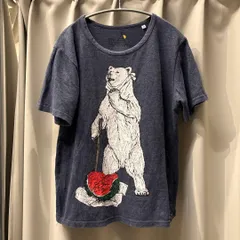 【東あずま店　併売品】　goslowcaravan ゴースローキャラバン Ｔシャツ　メンズ　men's　３　シロクマ　白クマ　熊　animal　グレー 灰色　GRAY　ねずみ色のサムネイル