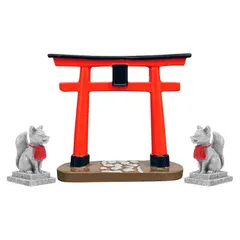 【新品】 NOLITOY ミニ鳥居 明神鳥居 狐 キツネ 置物 セット 神社 門 テラリウム フィギュア 盆栽 テラリウム ガーデンオーナメント 箱庭 マイクロ造景 ディスプレイ 観葉植物 水槽 アクアリウム 装飾 飾り物 室内 インテリア 1のサムネイル
