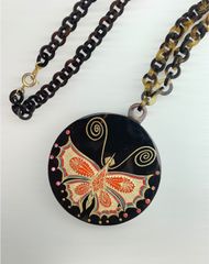 輪島蒔絵ネックレス、トンボ、蒔絵、螺鈿 - メルカリ