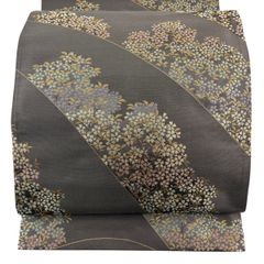 袋帯 秀品 夏帯 紗 菊唐草 花菱 金銀糸 水色 六通 正絹 【中古