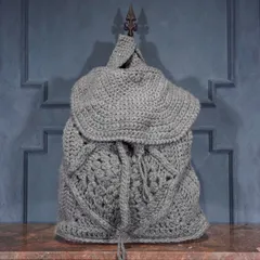 USA VINTAGE CROCHET DESIGN HAND MADE KNIT RUCK SUCK/アメリカ古着鍵編みデザインハンドメイドニットリュックサックのサムネイル