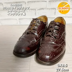 管理番号 2606zaIGIZ1/3 SANDERS 9734R ウイングチップ レザーシューズ イングランド製 UK8.5のサムネイル