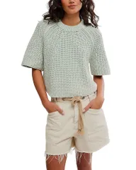 フリーピープル レディース アウター ニット・セーター Tシャツ Free People Amy Sweater Tee Cameo Green グリーンのサムネイル