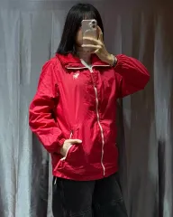 XL Abercrombie アバクロンビー 鹿ロゴ ピンクレッド ナイロン ジャケットのサムネイル