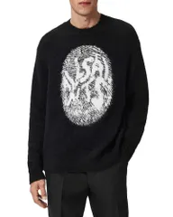 オールセインツ メンズ アウター ニット・セーター クルーネック ALLSAINTS Ridges Oversized Crewneck Sweater BlackEcru エクリュのサムネイル