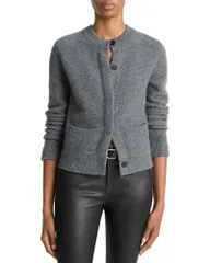ヴィンス レディース アウター カーディガン クルーネック Vince Shrunken Boiled Cashmere Crewneck Cardigan Heather Graphite グラファのサムネイル