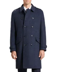 テッドベーカー メンズ アウター コート Ted Baker Windyhill Overcoat BlueGrey グレーのサムネイル