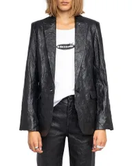 ザディグ エ ヴォルテール レディース アウター ジャケット・ブルゾン レザー Zadig Voltaire Leather Crinkle Jacket Black ブラックのサムネイル