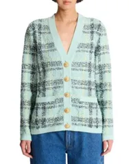 バルマン レディース アウター カーディガン ツイード Balmain Loose Glitter Tweed Cardigan Green グリーンのサムネイル