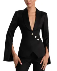 アリスアンドオリビア レディース アウター ジャケット・ブルゾン ブレザー Alice and Olivia The Sculpt Blazer Black ブラックのサムネイル