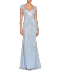 セイア レディース トップス ワンピース Theia Zula Beaded Gown Serenity Blue ブルー