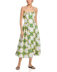 ミリー レディース トップス ワンピース プリント ミディ MILLY Livna Printed Midi Dress Yellow Multi イエローのサムネイル