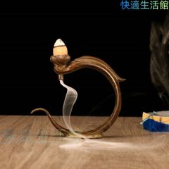 銅 細工 茶道具 香道具 蓮葉 双魚 香挿し 工芸品 美術品 置物 GY529
