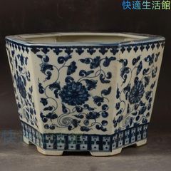美術品・アンティーク・コレクション サバの実紋の六方鉢盆栽 工芸品