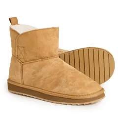 ランズエンド レディース シューズ ブーツ・レインブーツ スエード Lands End Shearling Boots Suede For Women English Tan タンのサムネイル