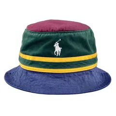 POLO RALPH LAUREN ポロ ラルフローレン ワンポイント ポニー刺繍 レガッタ プレッピー アイビーリーグ クレイジー カラー バケットハット ネイビー バーガンディ グリーン イエロー ライン アメリカン クラシック トラディショナル ブランドのサムネイル