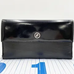 ハンティングワールド 長財布 三つ折り レザー ブラック フラップ ホック式のサムネイル