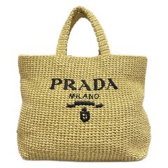 美品✨】PRADA クロシェ ラフィアトートバッグ - メルカリ